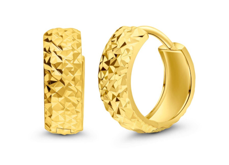 Kolczyki złote koła diamentowane